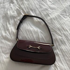 Chic Red Patent Leather Shoulder Bag